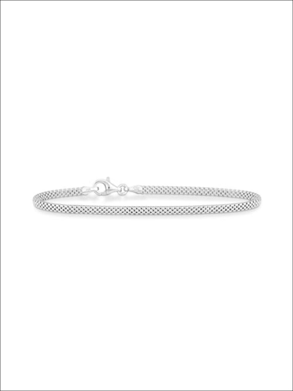 Italian 925 Sterling Silver Mesh Link Chain Bracelet for Women